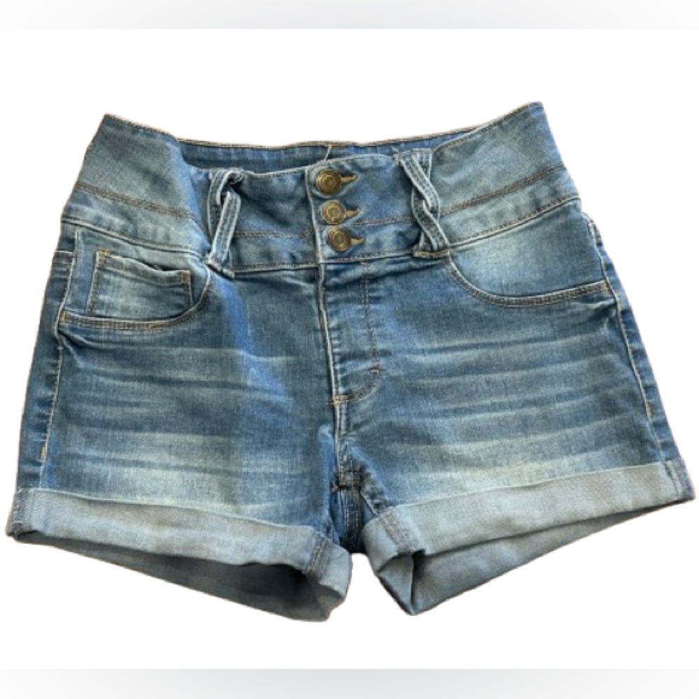 SO Girls Light Blue Denim High Rise Jean Shorts Size 14